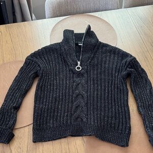 VENUS Black and white spotted Cowl Neck Sweater